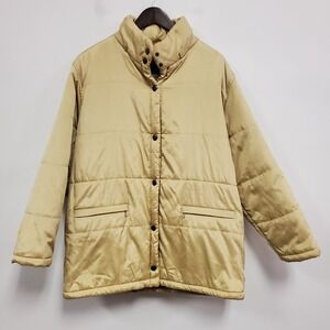 Burberry Women Plaid Lined Nova Check Puffer Jacket Size 18 Gold Designer Winter